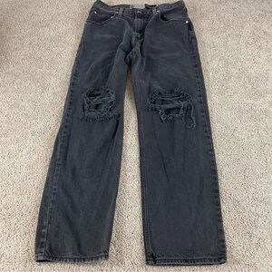 Levi's SilverTab Jeans Women’s 31x31 '94 Baggy Straight Black Distressed F414